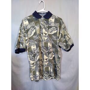 Vintage Bugle Boy Tropical Print Polo Shirt